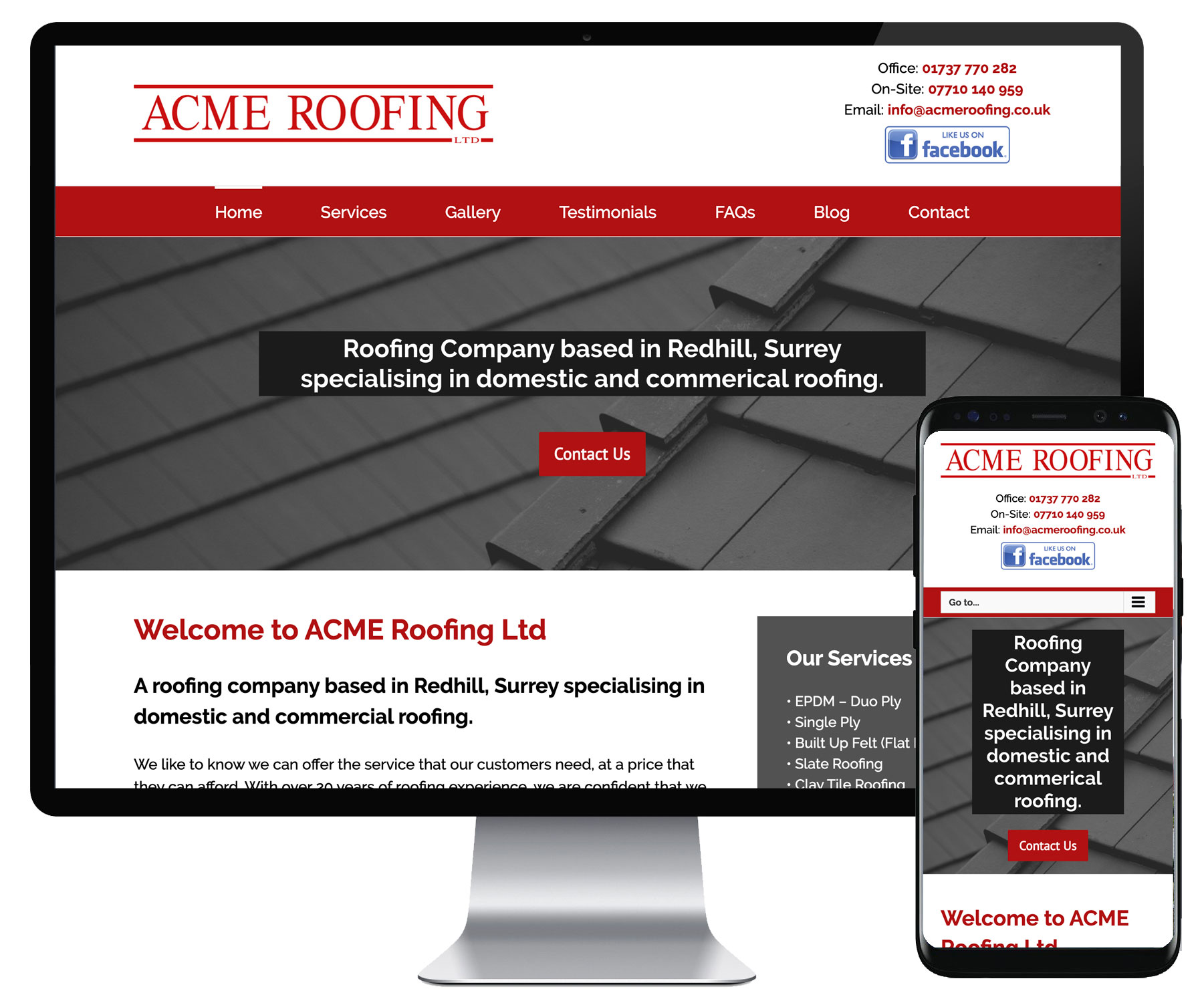 ACME Roofing website